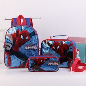 Ensemble 3 pièces sac d'école Spider-man - Sac à dos scolaire Sac à dos pour enfants