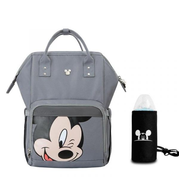 Wickeltasche, Baby, Mit Mickey-Mouse-Muster - Grau - Mickey Maus Windel