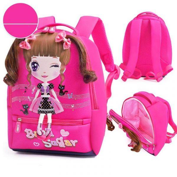 Cartoon-Schultasche Für Mädchen - Fushia - Mädchen-Rucksack Schulrucksack