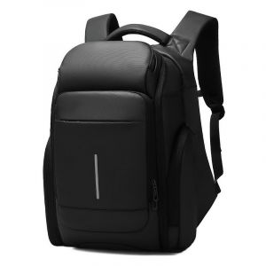 Großer schwarzer Reiserucksack aus PVC - Rucksack Laptop-Rucksack