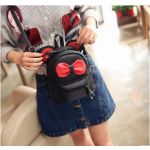 Mini Rucksack mit Schleife für Mädchen - Schwarz - Handtasche Rucksack