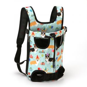 Transporttasche für Haustiere (Brust oder Rücken) - Himmelblau, M - Hund Katze