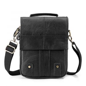 Rucksack mit Schulterriemen aus Leder - Schwarz - Handtasche Tasche