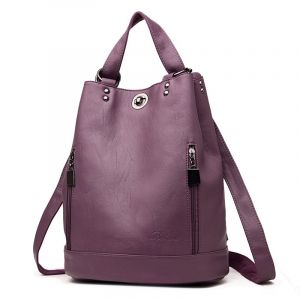 Vintage Geldbörse Rucksack - Violett - Handtasche Tasche