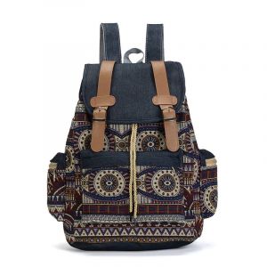 Vintage Ethnischer Rucksack - Hellblau - Rucksack Handtasche