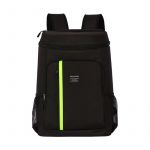 Picknick-Rucksack mit grünem Streifen, schwarz, hohe Qualität