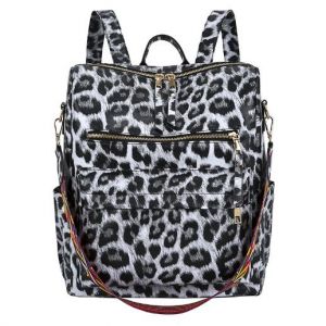 Retro-Rucksack für Frauen mit Leopardenmuster