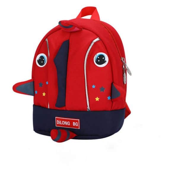 Monster Rucksack Für Kinder Rot Mit Weißem Hintergrund