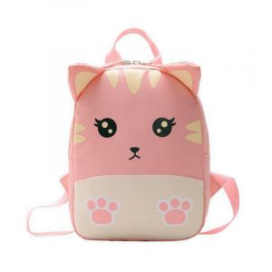 Rucksack aus kleiner rosa Katze für Kinder mit niedlichem Blick und Ohren in Rosa