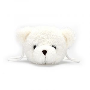 Umhängetasche aus Teddybär-Plüsch für Kinder mit weißem Hintergrund