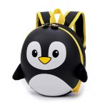 Pinguin Hartschalen-Rucksack für Kinder schwarz mit weißem Hintergrund