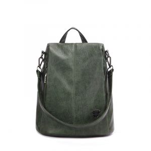 Hochwertiger Rucksack aus echtem Leder für Frauen in Grün